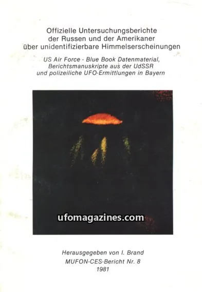Cover of MUFON CES Berichte issue Nr. 8: Offizielle Untersuchungsberichte der Russen und der Amerikaner über unidentifizierbare Himmelserscheinungen
