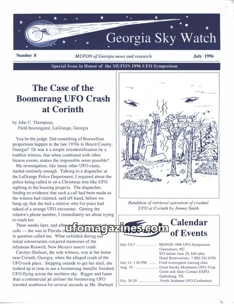 Cover of MUFON Georgia (Georgia Sky Watch) issue 8: Georgia Sky Watch