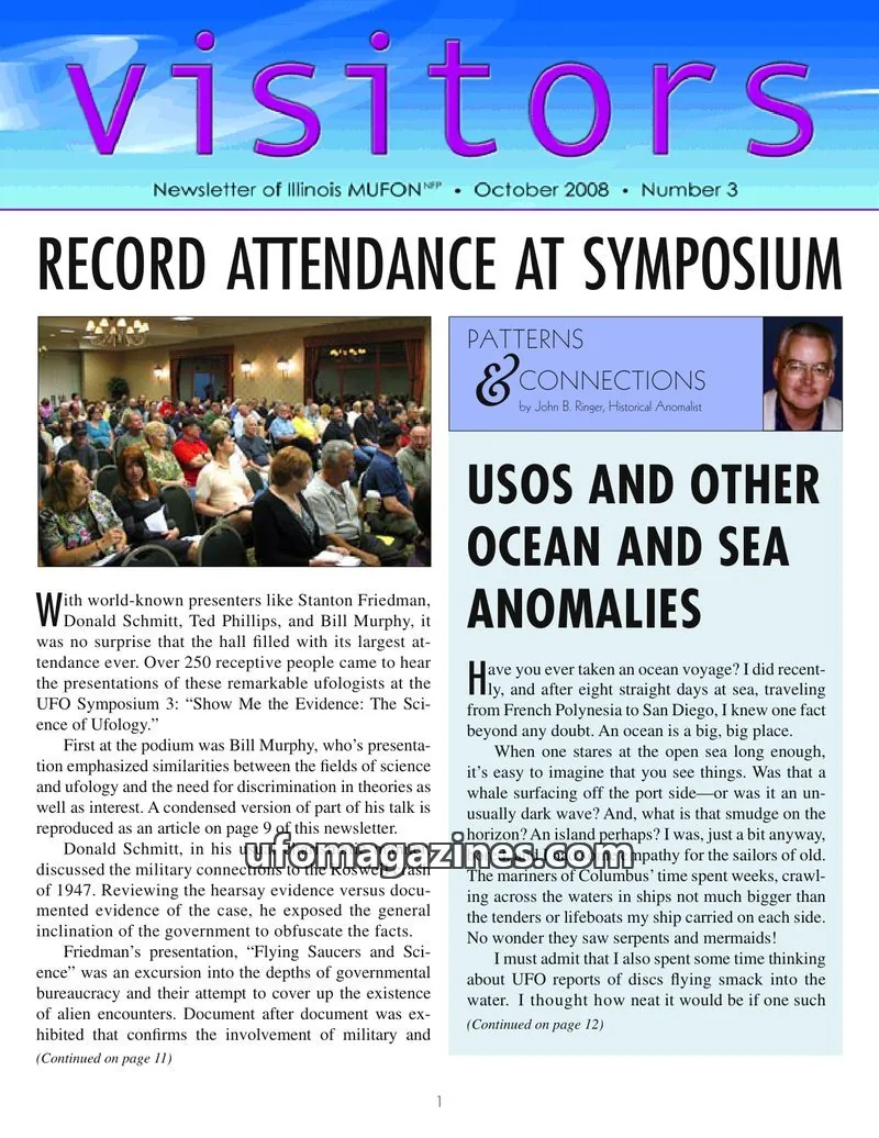 Cover of MUFON Illinois newsletter (Visitors) issue Number 3: Visitors