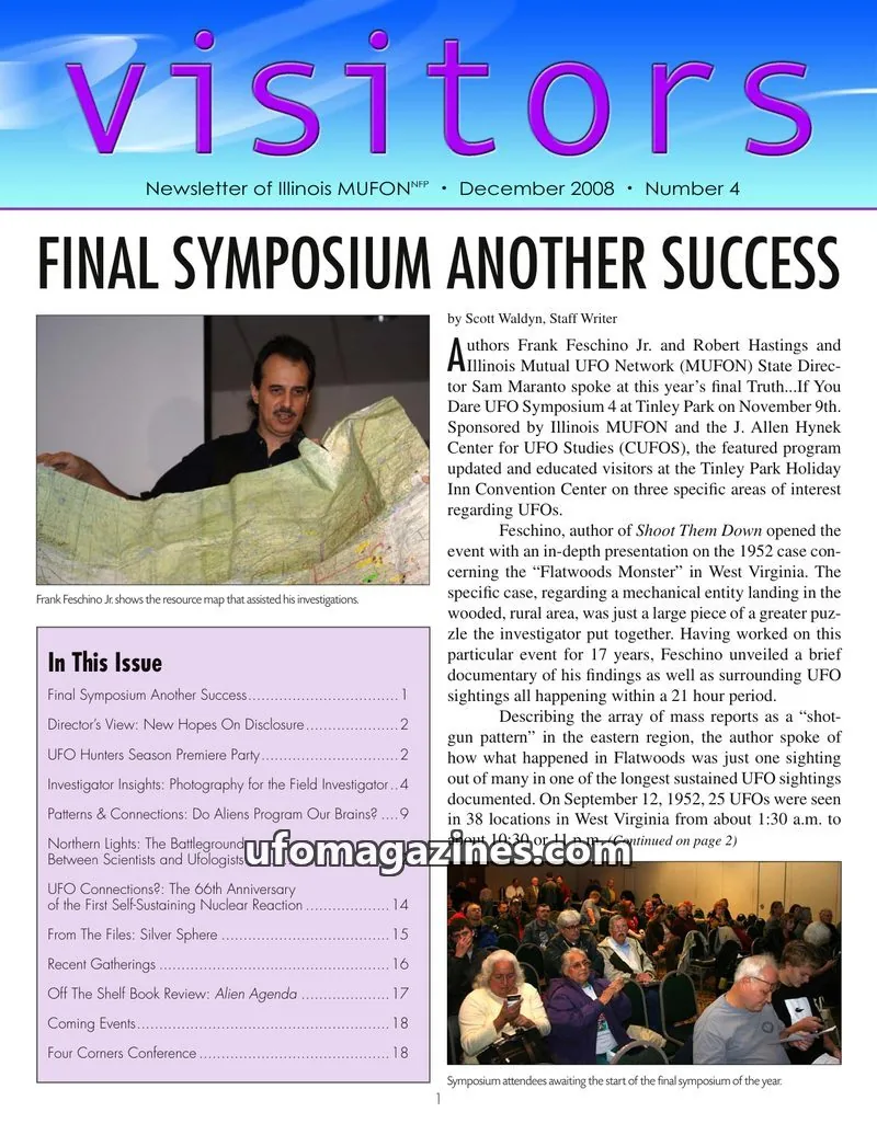 Cover of MUFON Illinois newsletter (Visitors) issue Number 4: visitors