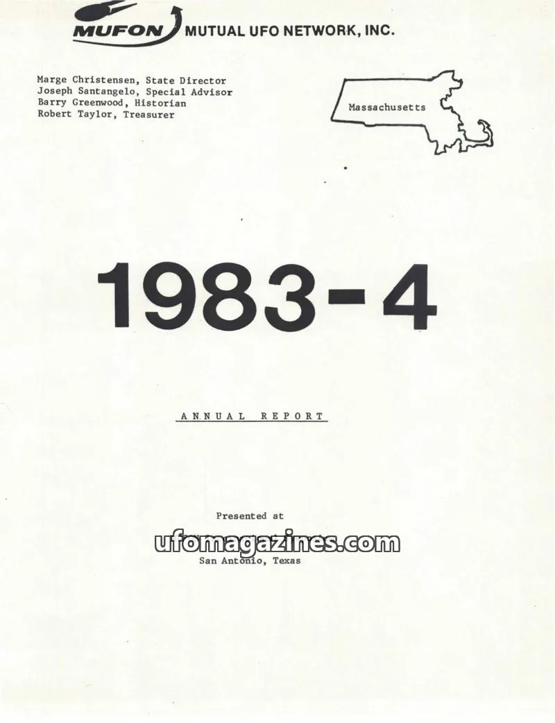 Cover of MUFON issue 1983-4: MUFON MUTUAL UFO NETWORK, INC.