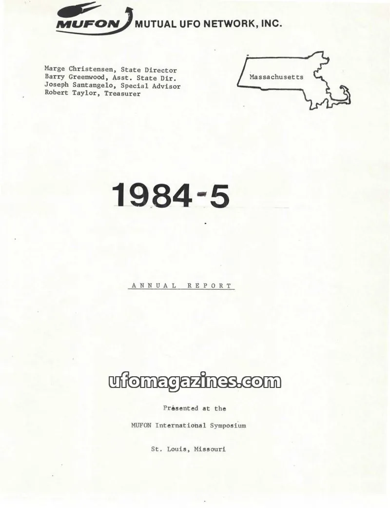 Cover of MUFON MUTUAL UFO NETWORK, INC. issue 1984-5: MUFON MUTUAL UFO NETWORK, INC.