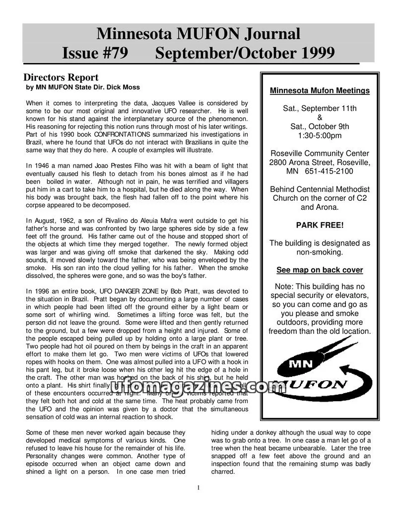 Cover of MUFON Minnesota newsletter issue #79: Minnesota MUFON Journal