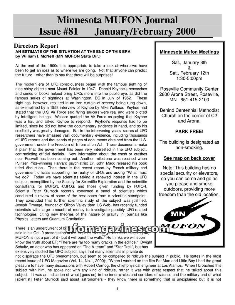 Cover of MUFON issue #81: Minnesota MUFON Journal