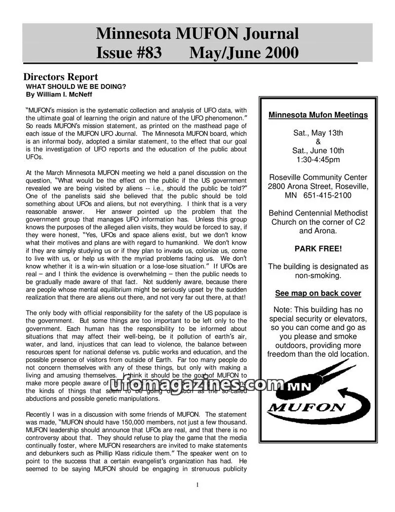 Cover of MUFON issue #83: Minnesota MUFON Journal