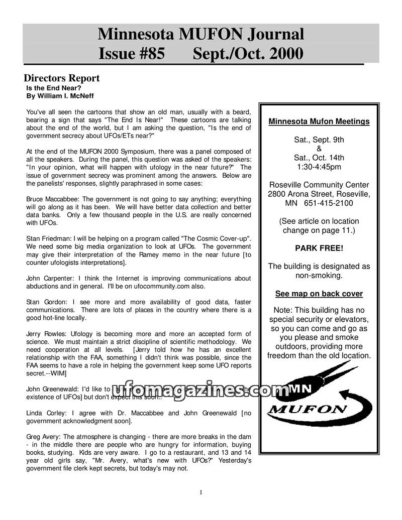 Cover of MUFON issue #85: Minnesota MUFON Journal