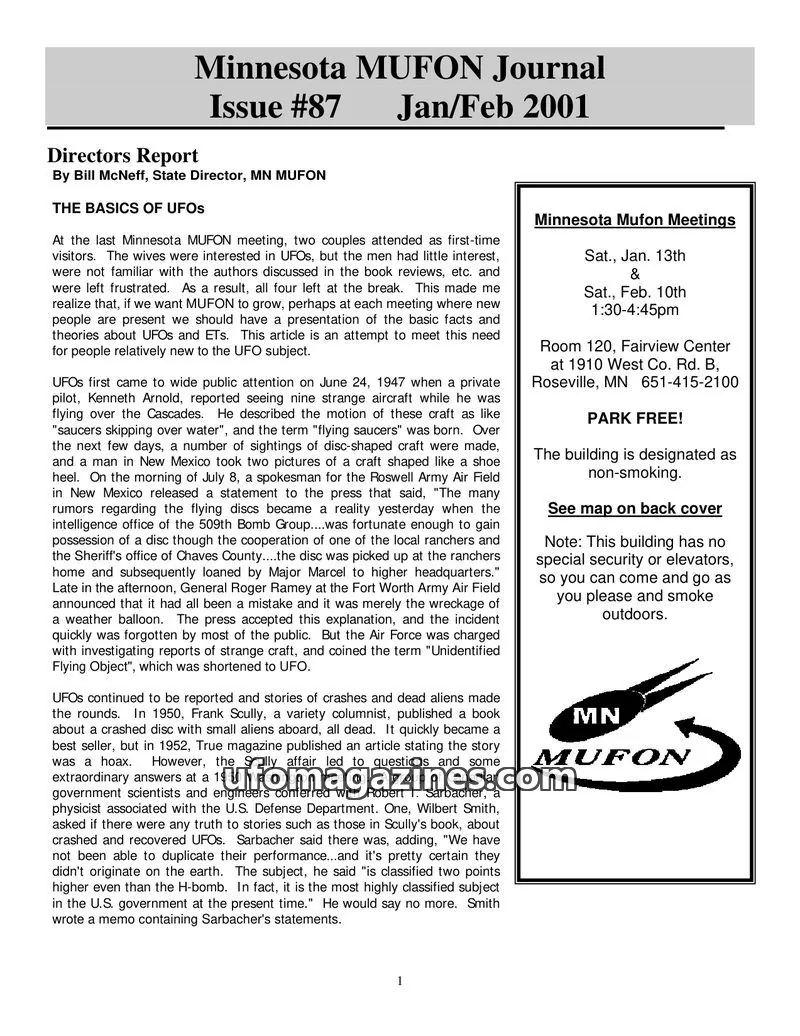Cover of MUFON issue #87: Minnesota MUFON Journal