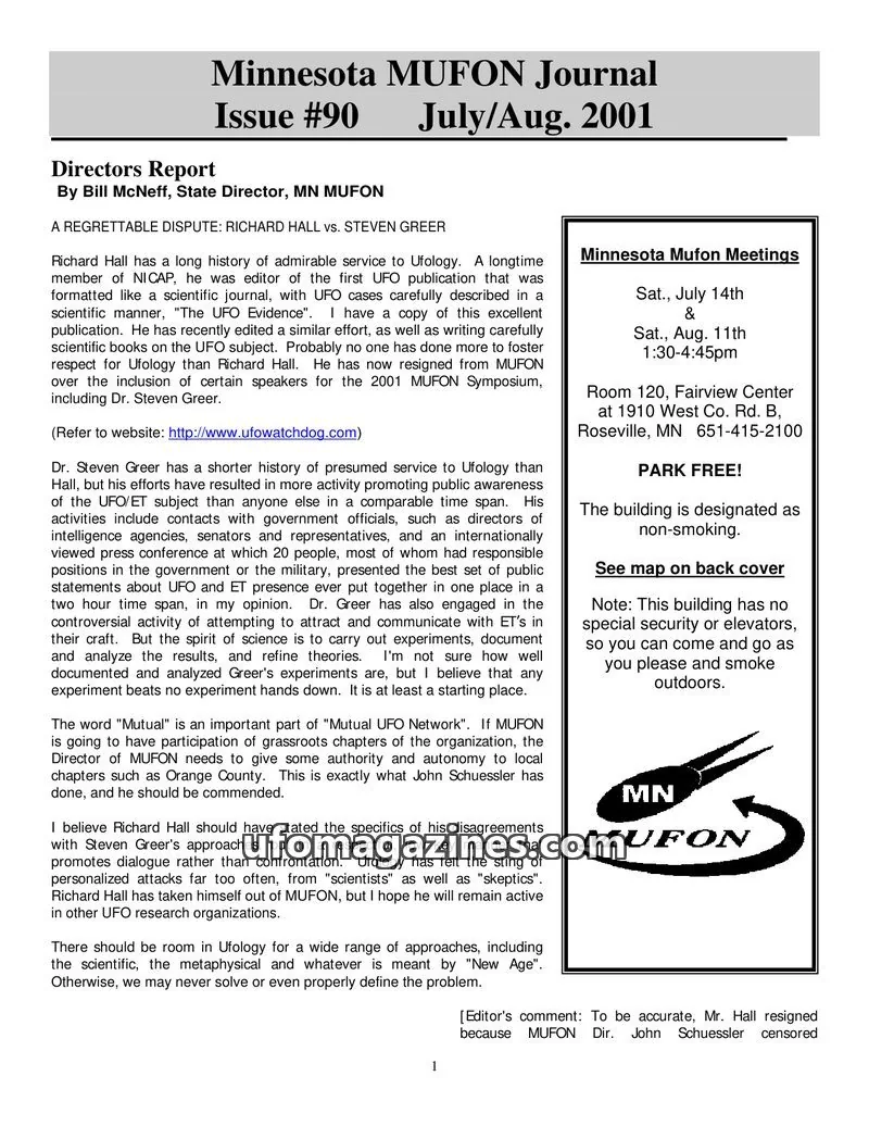 Cover of MUFON issue #90: Minnesota MUFON Journal
