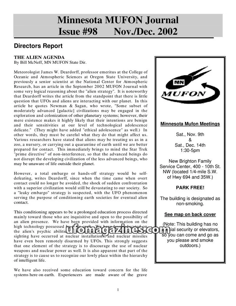 Cover of MUFON issue #98: Minnesota MUFON Journal