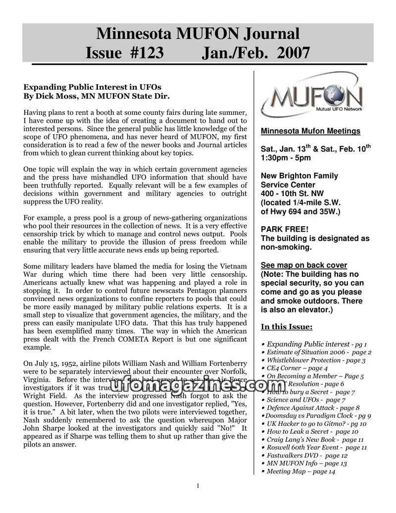 Cover of MUFON issue #123: Minnesota MUFON Journal