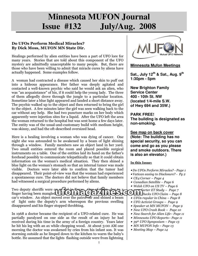 Cover of MUFON issue #132: Minnesota MUFON Journal