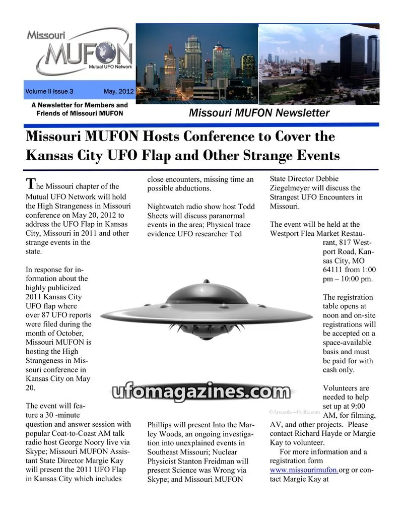Cover of MUFON Missouri newsletter issue Volume II Issue 3: Missouri MUFON Newsletter