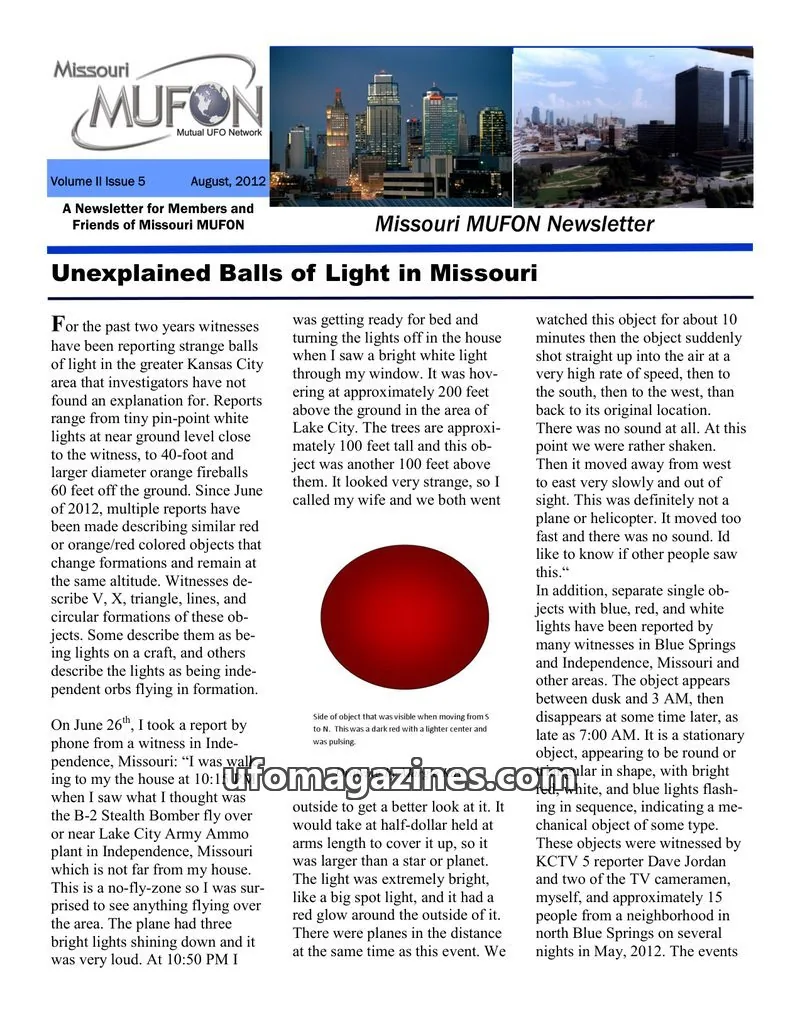 Cover of MUFON Missouri newsletter issue Volume II Issue 5: Missouri MUFON Newsletter
