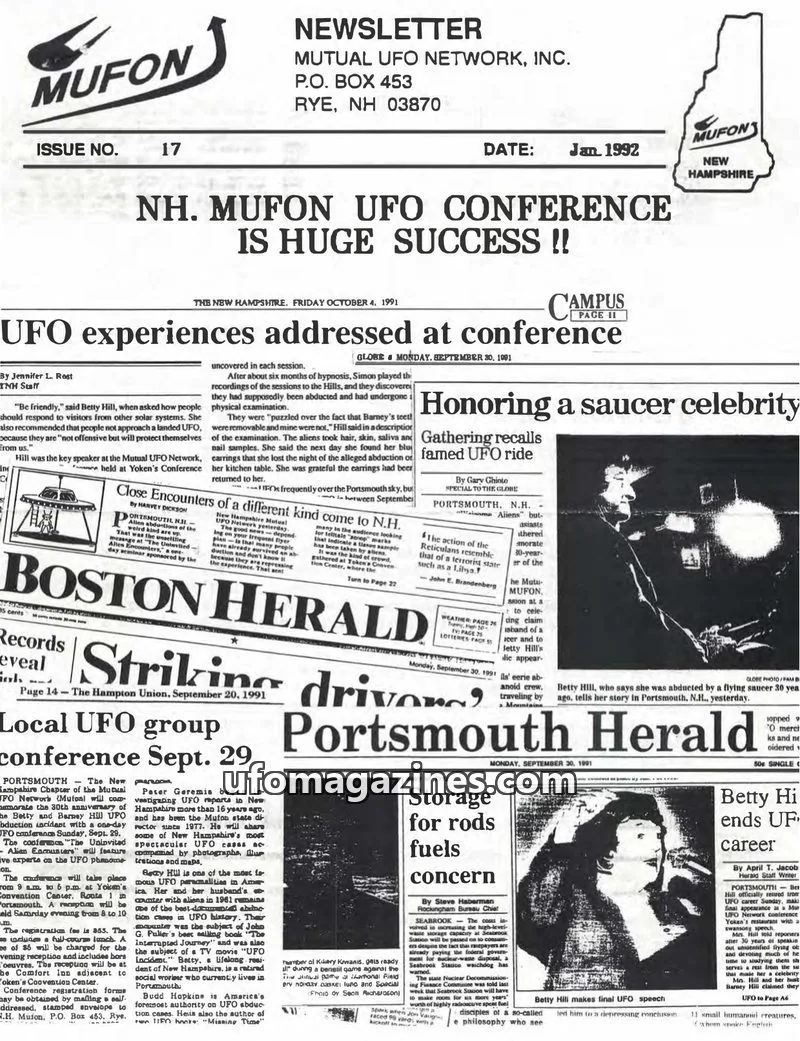 Cover of MUTUAL UFO NETWORK, INC. issue 17: NEWSLETTER