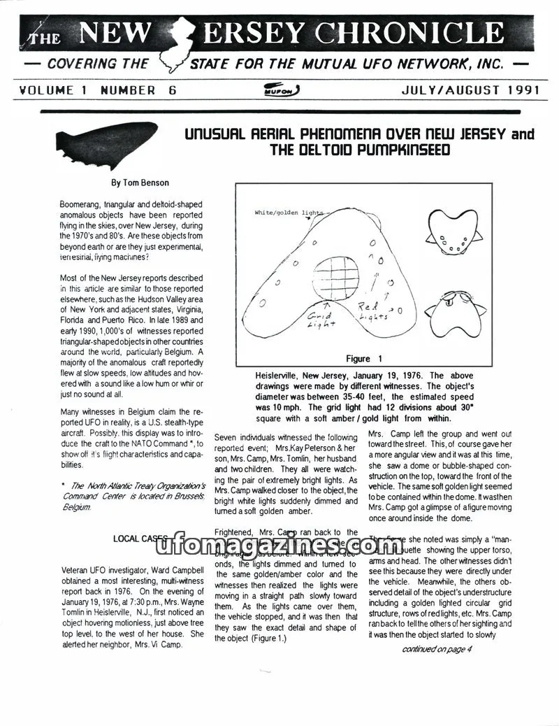Cover of THE MUTUAL UFO NETWORK, INC. issue 6: THE NEW JERSEY CHRONICLE