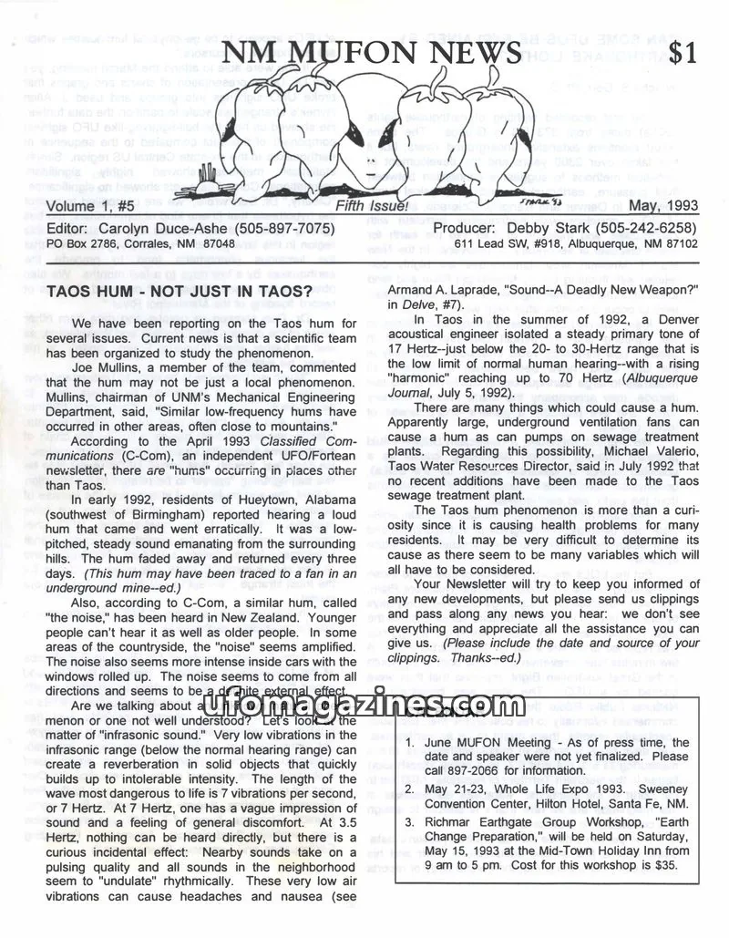 Cover of MUFON New Mexico (NM MUFON News) issue Fifth Issue!: NM MUFON NEWS