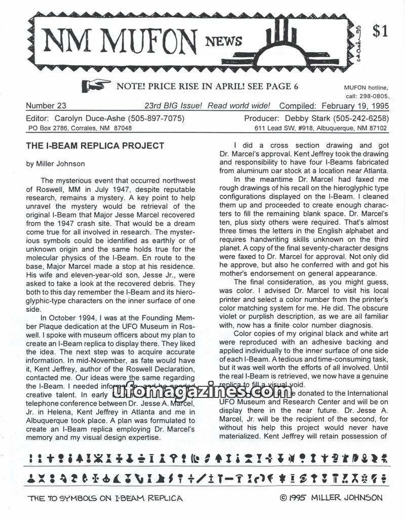 Cover of MUFON issue 23: NM MUFON NEWS