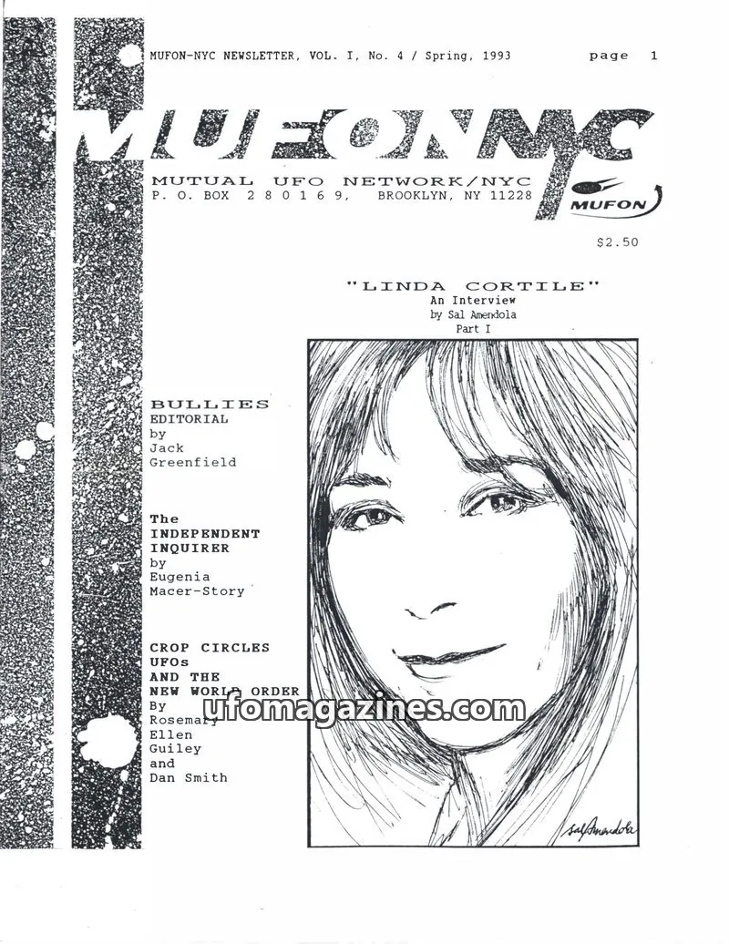 Cover of MUFON New York City (MUFON NYC) issue Vol. I, No. 4: MUFON-NYC NEWSLETTER