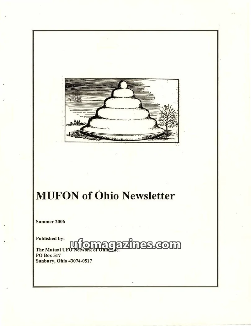 Cover of The Mutual UFO Network of Ohio, Inc. issue Summer 2006: MUFON of Ohio Newsletter