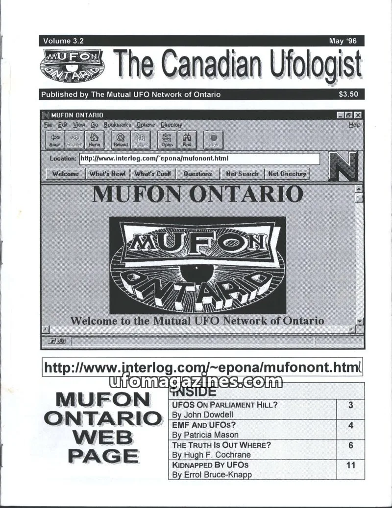 Cover of The Mutual UFO Network of Ontario issue 3.2: The Canadian Ufologist