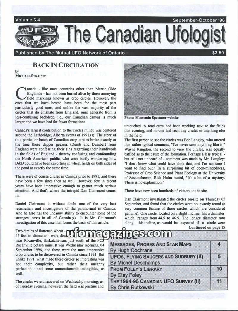 Cover of The Mutual UFO Network of Ontario issue 3.4: The Canadian Ufologist