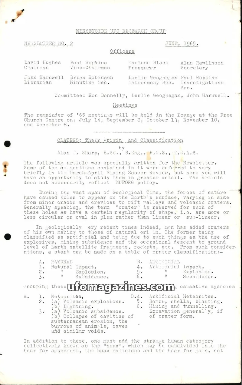 Cover of MERSEYSIDE UFO RESEARCH GROUP issue 2: MERSEYSIDE UFO RESEARCH GROUP NEWSLETTER