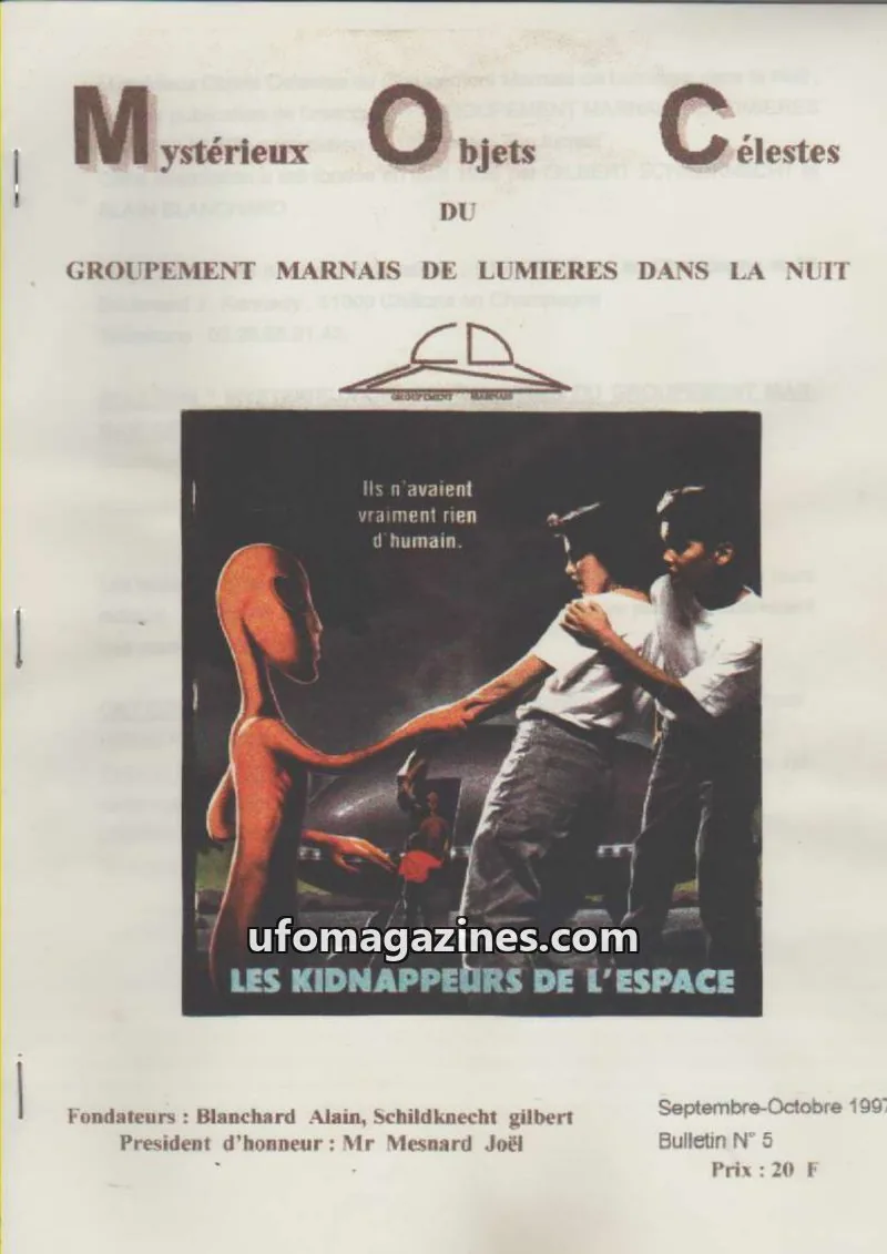 Cover of GROUPEMENT MARNAIS DE LUMIERES DANS LA NUIT issue 5: Mystérieux Objets Célestes