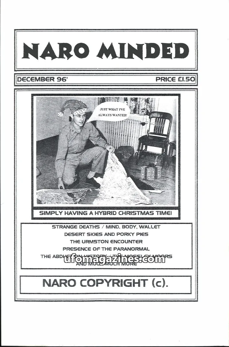 Cover of NARO issue DECEMBER 96': NARO MINDED