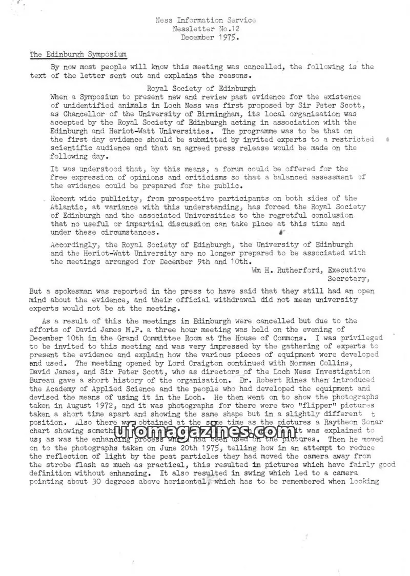 Cover of Ness Information Service issue No.12: Nessletter