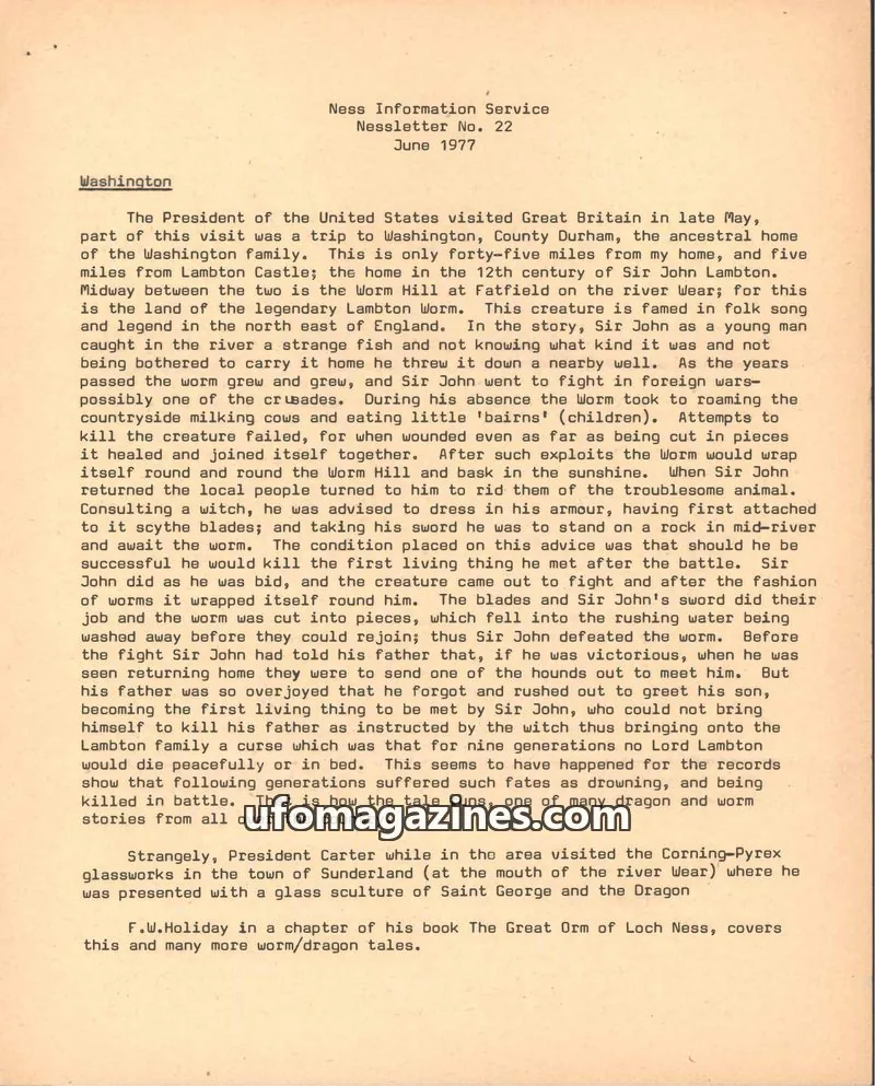 Cover of Ness Information Service issue No. 22: Nessletter