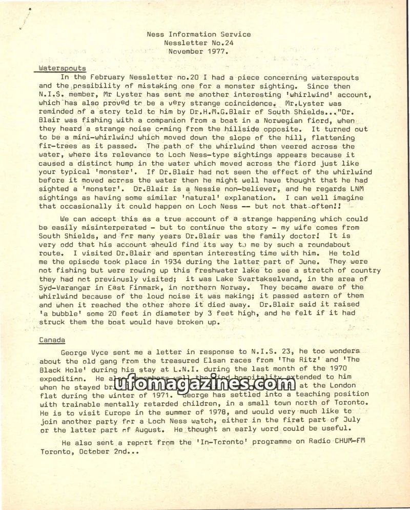 Cover of Ness Information Service issue No.24: Ness Information Service Nessletter