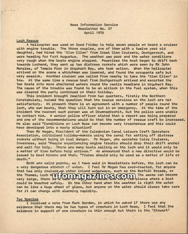 Cover of Ness Information Service issue 27: Ness Information Service Nessletter