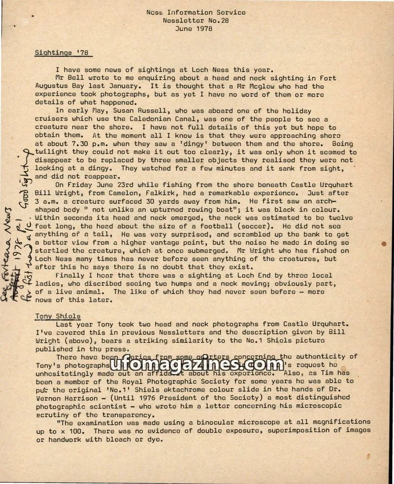 Cover of Noss Information Service issue No.28: Nessletter
