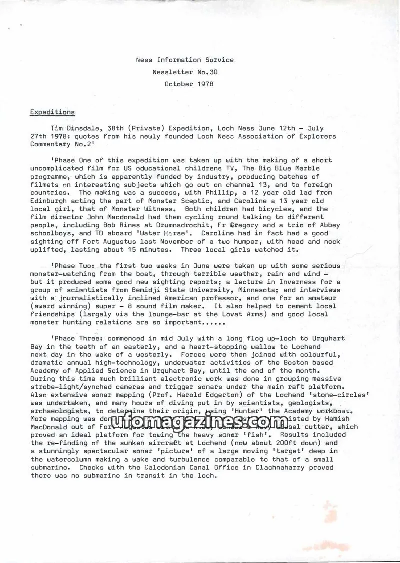 Cover of Ness Information Service issue No.30: Nessletter