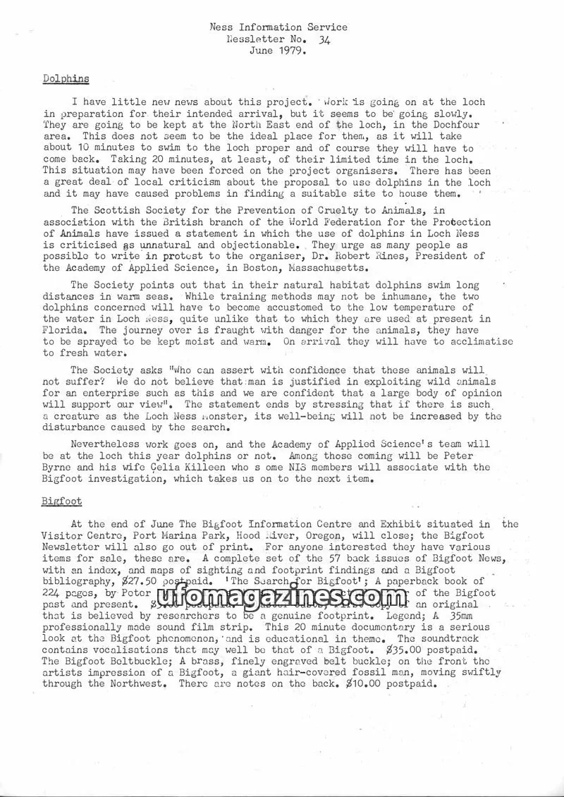 Cover of Ness Information Service issue No. 34: Nessletter