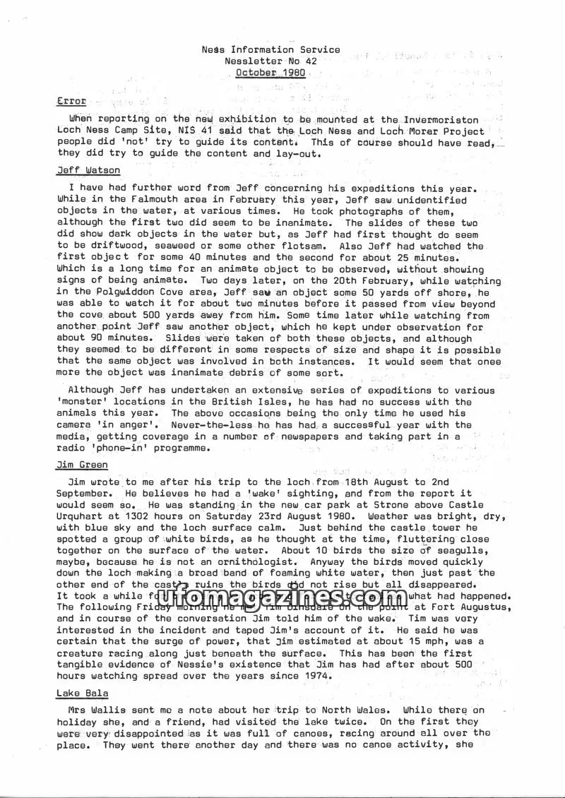 Cover of Ness Information Service issue 42: Nessletter