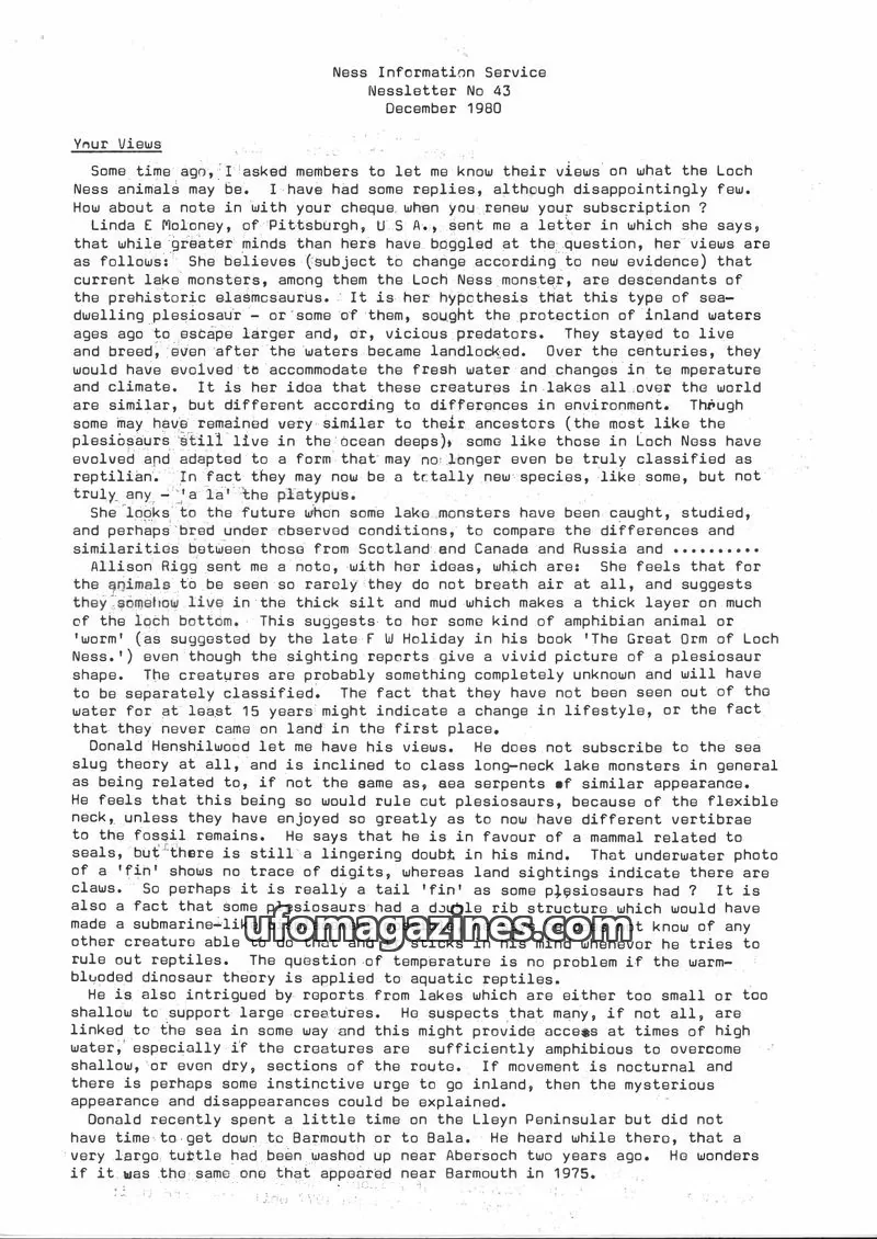 Cover of Ness Information Service issue No 43: Ness Information Service Nessletter