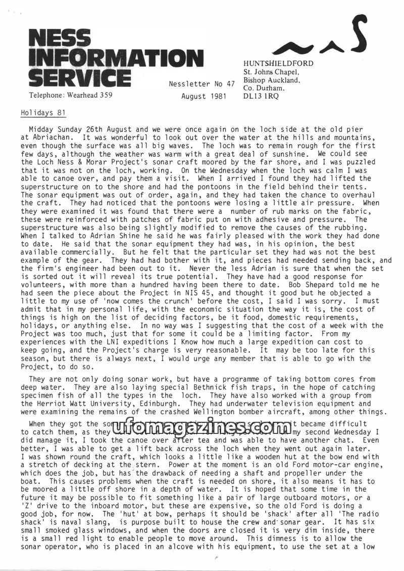 Cover of NESS INFORMATION SERVICE issue No 47: NESS INFORMATION SERVICE