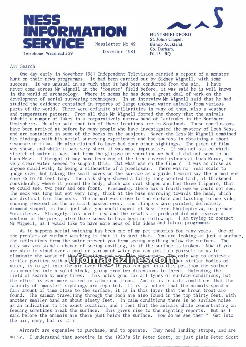 Cover of NESS INFORMATION SERVICE issue No 49: NESS INFORMATION SERVICE