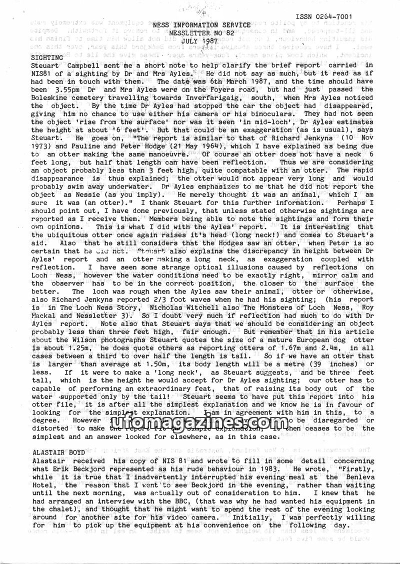 Cover of Nessletter - No 082 - 1987 