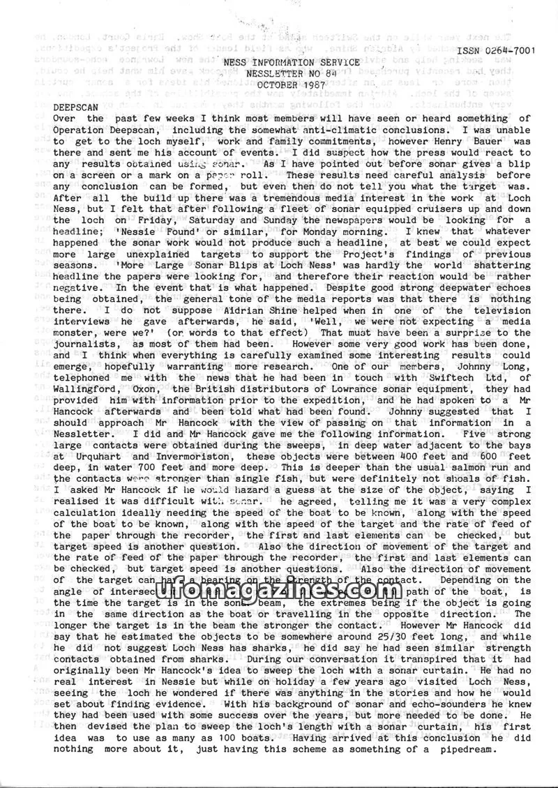 Cover of NESS INFORMATION SERVICE issue NO. 87: NESSLETTER