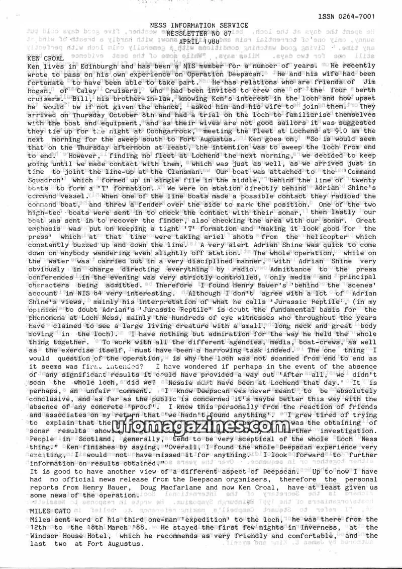 Cover of NESS INFORMATION SERVICE issue NO 87: NESS INFORMATION SERVICE NEWSLETTER