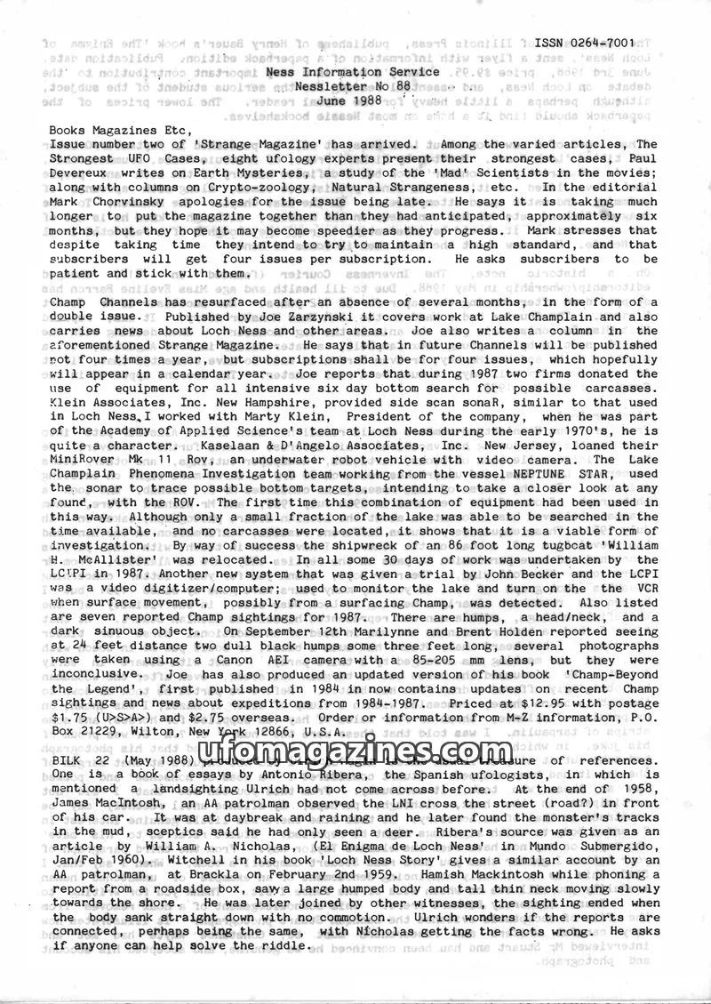 Cover of Ness Information Service issue 188: Ness Information Service