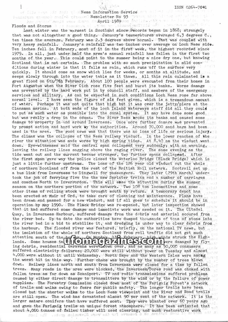 Cover of Ness Information Service issue No 93: Ness Information Service