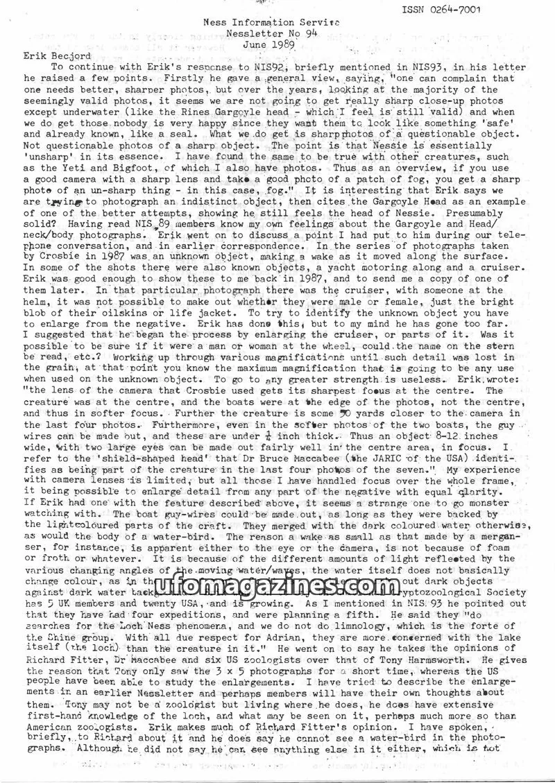 Cover of Ness Information Service issue 94: Ness Information Service Nessletter