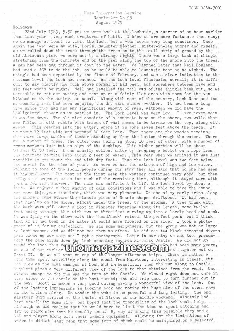 Cover of Ness Information Service issue No 95: Nessletter