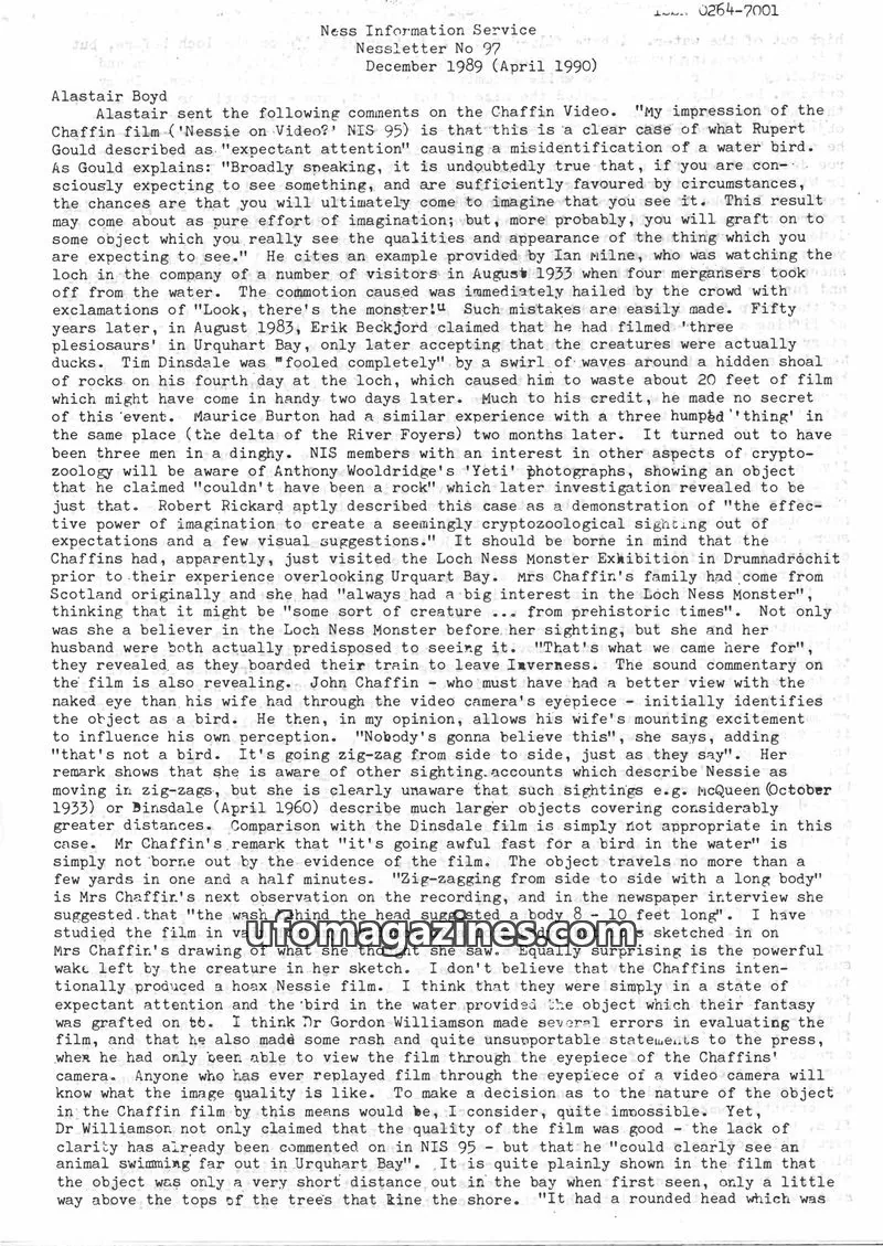Cover of Ness Information Service issue No 97: Nessletter