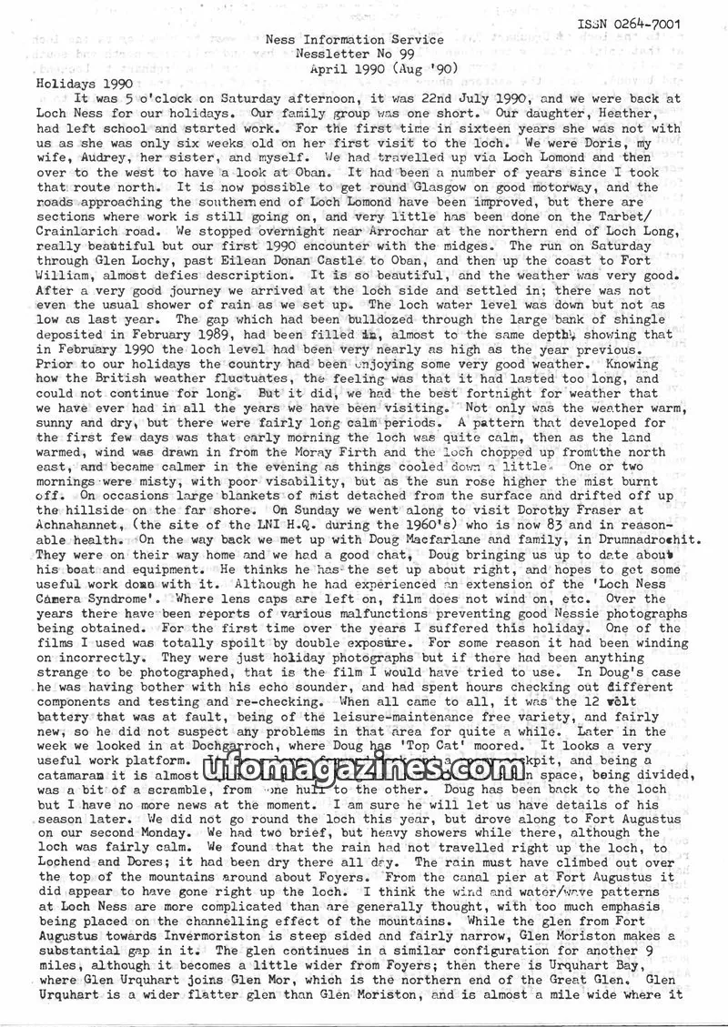 Cover of Ness Information Service issue No 99: Ness Information Service Nessletter