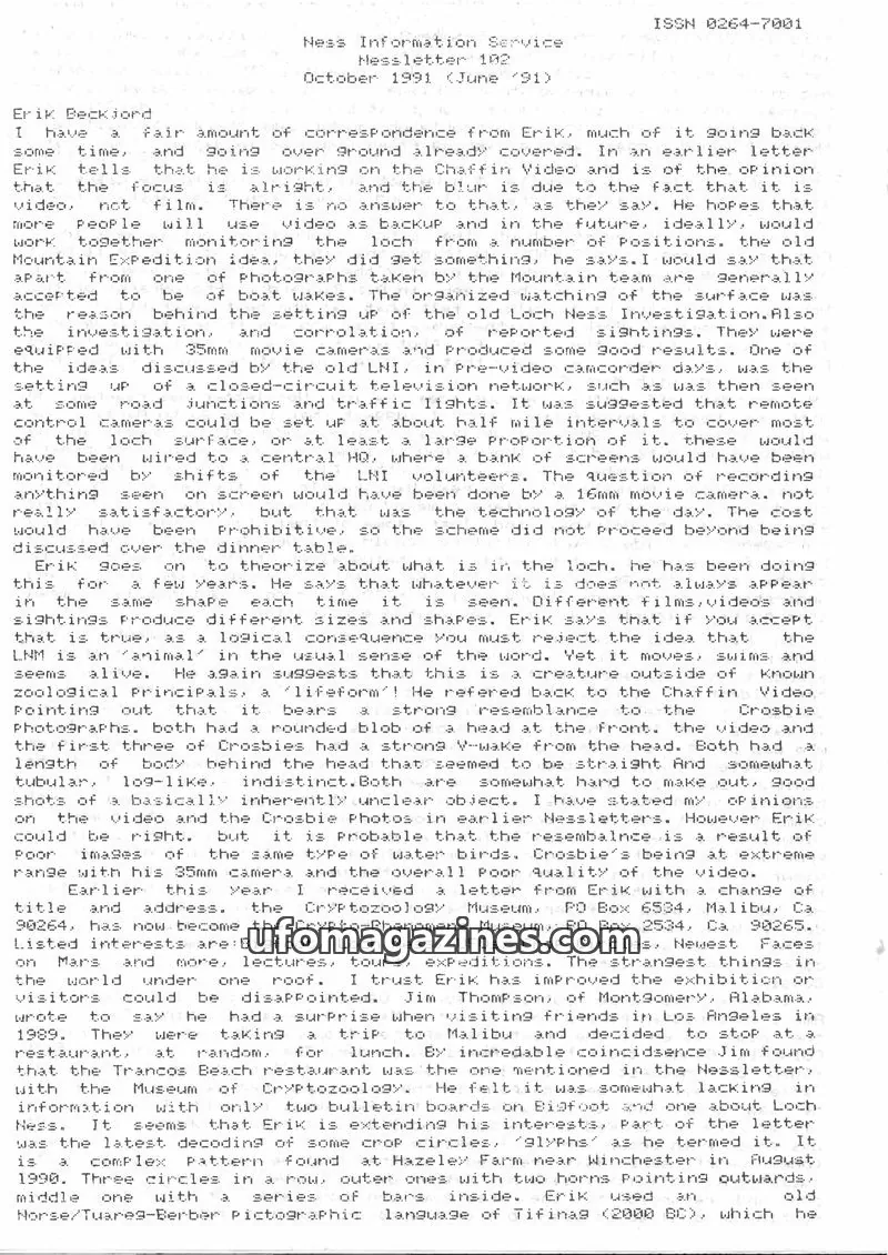 Cover of Ness Information Service issue 102: Ness Information Service Nessletter