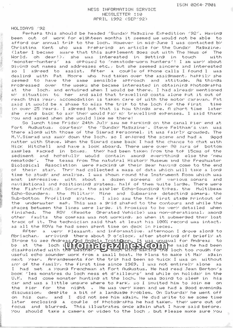 Cover of NESS INFORMATION SERVICE issue 110: NESS INFORMATION SERVICE NESSLETTER